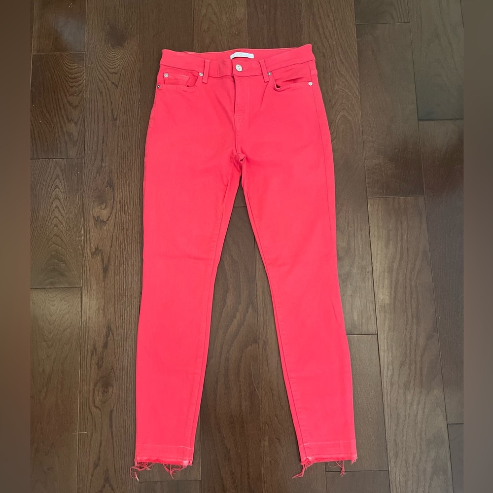 7 For All Mankind Red Skinny Jeans